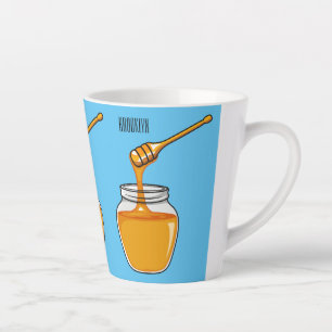 Tasse Latte Illustration de dessin sur le miel