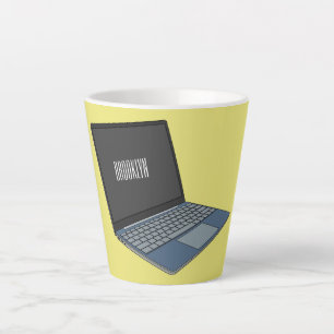 Tasse Latte Illustration de dessin sur ordinateur portable