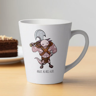 Tasse Latte Illustration de guerrier gladiateur Axolotl avec u