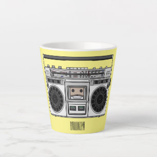 Tasse Latte Illustration de la bande dessinée radio