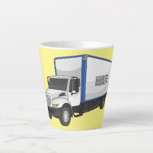 Tasse Latte Illustration de la caricature du camion-boîte