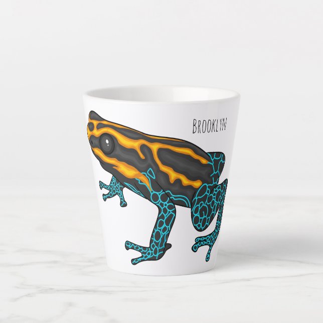 Tasse Latte Illustration de la grenouille à fléchettes de pois (Devant)
