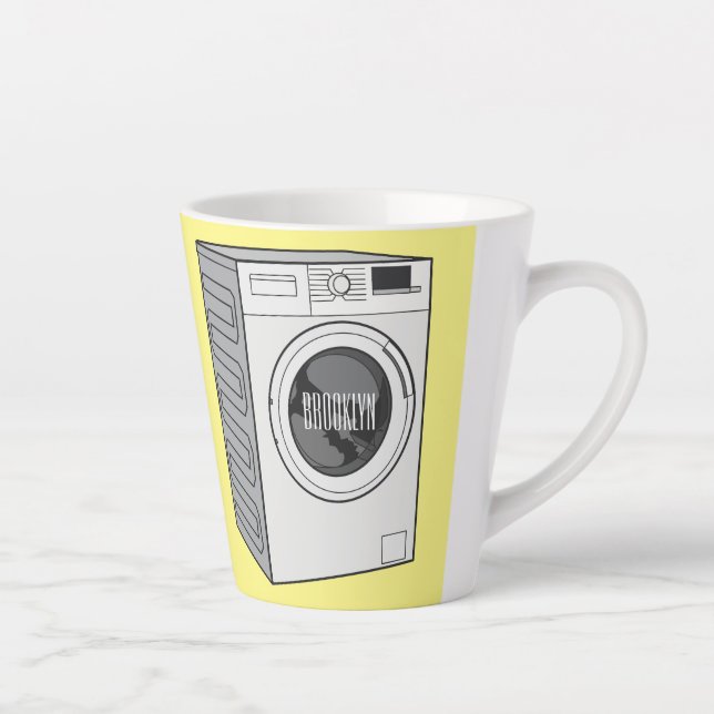 Tasse Latte Illustration de la machine à laver (Droite)