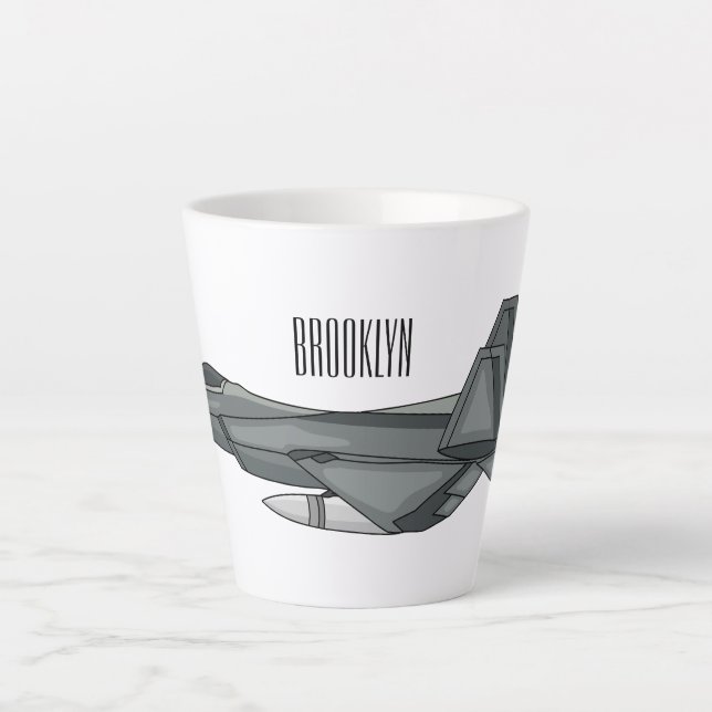 Tasse Latte Illustration de l'avion de chasse (Devant)