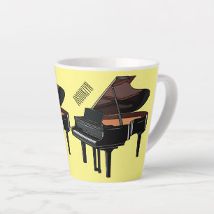Tasse Latte Illustration de piano