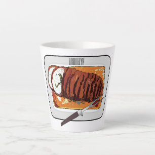 Tasse Latte Illustration de poitrine de dinde rôtie
