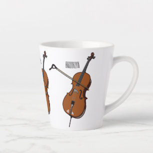 Tasse Latte Illustration de violoncelle