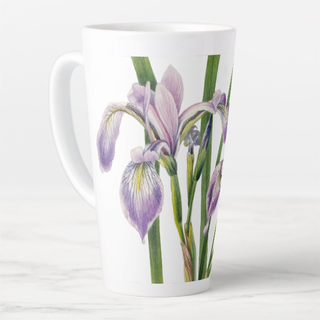TASSE LATTE ILLUSTRATION DES FLEURS D'IRLANDE (Angle gauche)