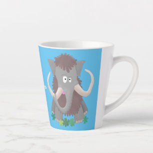 Tasse Latte Illustration drôle de mammouth laineux