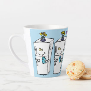 Tasse Latte Illustration drôle de réfrigérateur