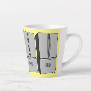 Tasse Latte Illustration du réfrigérateur de porte française