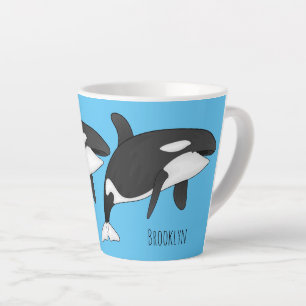 Tasse Latte Illustration d'une baleine tueuse