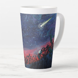 Tasse Latte Illustration d'une étoile de tir
