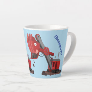 Tasse Latte Illustration d'une pelle à vapeur rouge mou