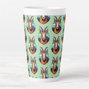 Tasse Latte Illustration d'une tête de chamois
