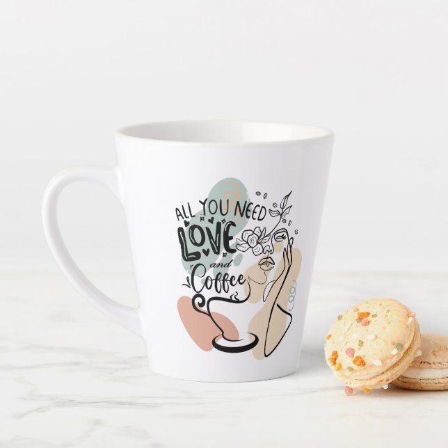 Tasse Latte Illustrations esthétiques, Café de fille (En situation)