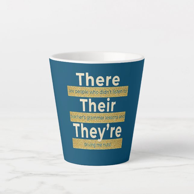 Tasse Latte Ils sont pas anglais Grammar Funny (Devant)