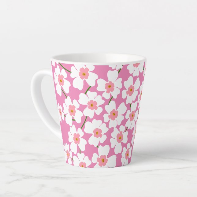 Tasse Latte Imaginaire blanc et rose (Angle gauche)