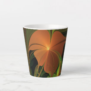 Tasse Latte Imaginaire Plante Abstrait rouille verte Brown fra