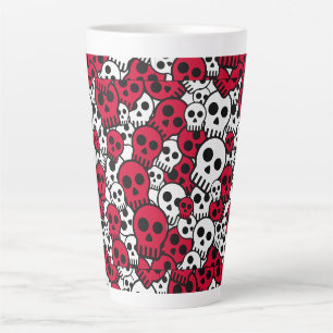 Tasse Latte Impression de motif crâne gothique Cerise