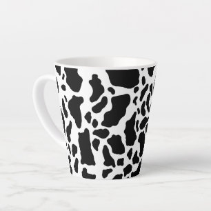 Tasse Latte Impression de vache noire et blanche