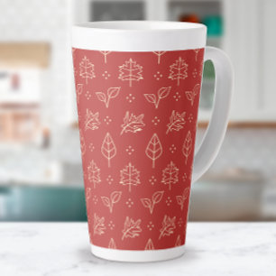 Tasse Latte Impression graphique simple de feuilles d'automne 