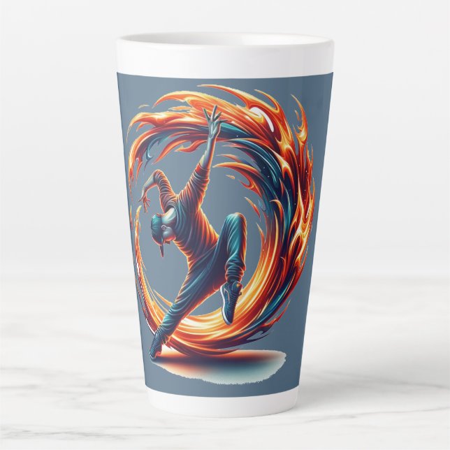 Tasse Latte Incendie De Rue Avec Énergie Urbaine (Devant)