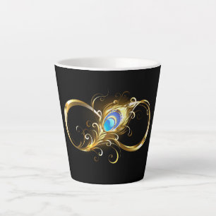 Tasse Latte Infinité avec plume de paon doré