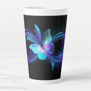 Tasse Latte Infinité brillante avec papillon magique