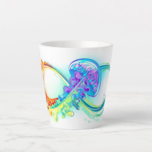 Tasse Latte Infinity avec Rainbow Jellyfish