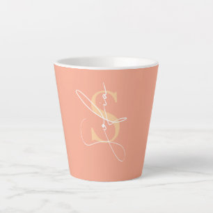 Tasse Latte Initiales de nom personnalisées