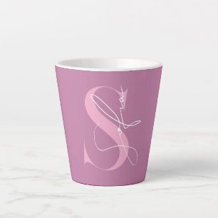 Tasse Latte Initiales de nom personnalisées