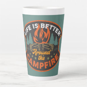 Tasse Latte Insigne de feu de camp Mot Art