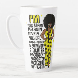 Tasse Latte Inspiration motivation positive reine noire