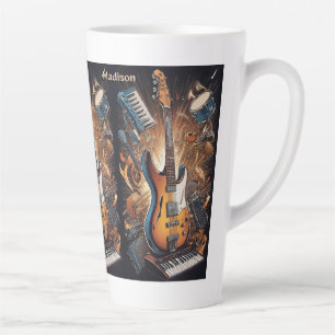 Tasse Latte Instruments de musique de nom personnalisé