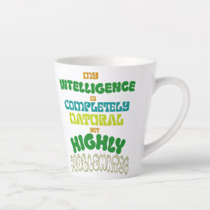 Tasse Latte Intelligence Naturelle Amusante Typographie Vintag