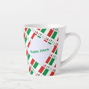 Tasse Latte Italia e Bandiera Italiana Carrelage vert Personna
