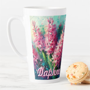 Tasse Latte Jacinthe rose Hyacinthe Fleur personnalisée