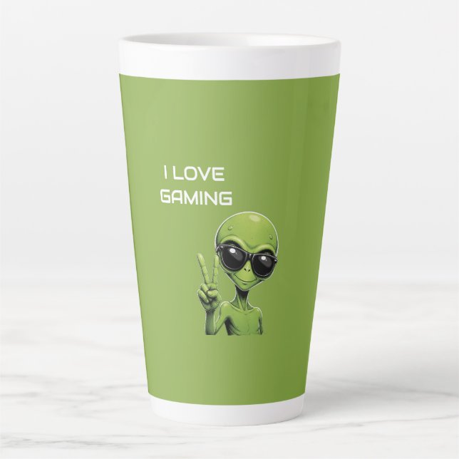 Tasse Latte J'adore le jeu vidéo (Devant)
