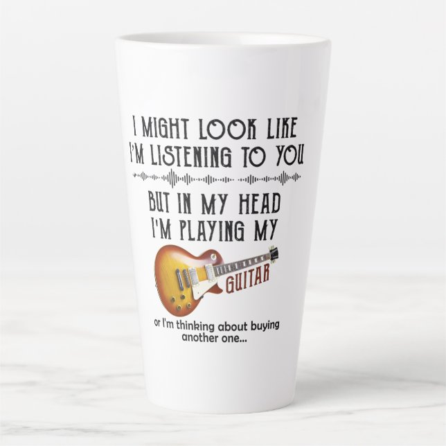 Tasse Latte J'ai l'impression de t'écouter jouer de la guitare (Devant)