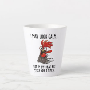 Tasse Latte J'Ai Peut-Être L'Air Calme Mais Dans Ma Tête, Je