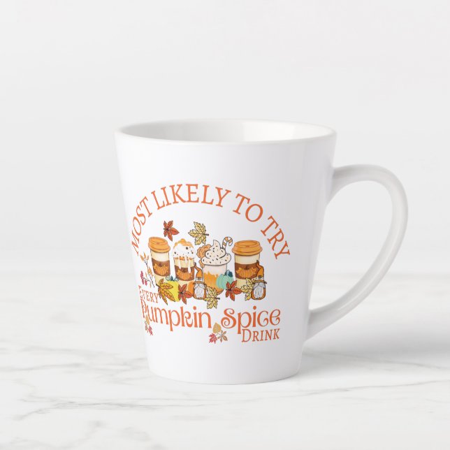 Tasse Latte J'Aime Les Boissons D'Épices Citrouilles (Droite)