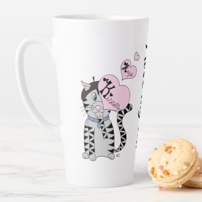 Tasse Latte J'aime mon chat un latte (En situation)