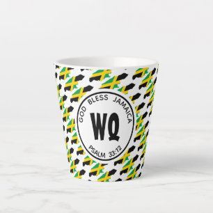 Tasse Latte JAMAICA MAP Patriotique Personnalisable Jamaïque