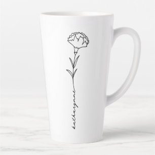 Tasse Latte Janvier Mois de la naissance Carnation des fleurs