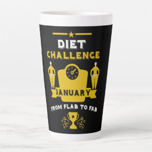 Tasse Latte Janvier Perte de poids Félicitations