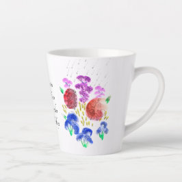 Tasse Latte Jardin aux fleurs pluvieuses aux couleurs vives Pe