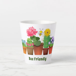 Tasse Latte Jardin de fleurs de cactus mignon
