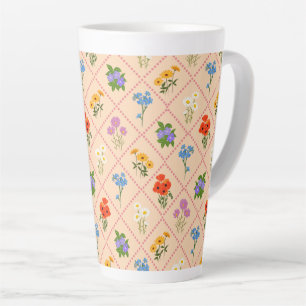 Tasse Latte Jardin de fleurs sauvages Harlequin