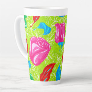 Tasse Latte Jardin Fleuri Vibrant